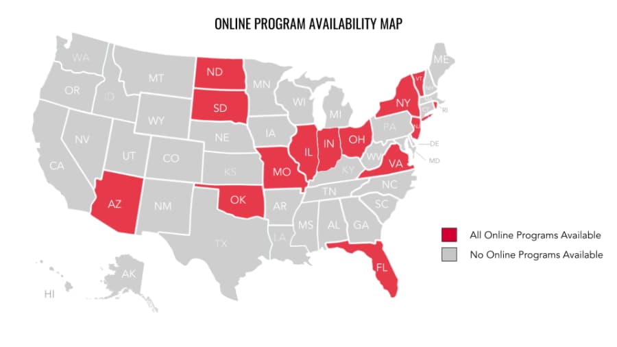 online program map of US